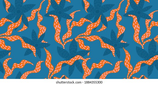 Artistic seamless pattern with abstract leaves. Modern design for paper, cover, fabric, interior decor and other users.