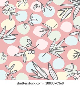 Artistic seamless pattern with abstract leaves Modern design for cover, paper fabric, interior decor and other users