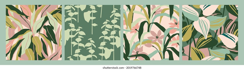 Artistic seamless pattern with abstract leaves. Modern design for paper, cover, fabric, interior decor and other users.