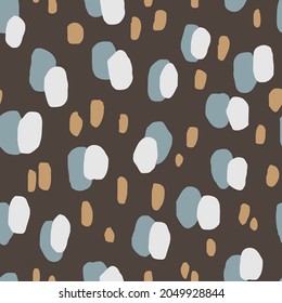 Artistic seamless pattern with abstract shapes. Colorful trendy illustration for paper and gift wrap. Fabric print modern design. Creative stylish background.