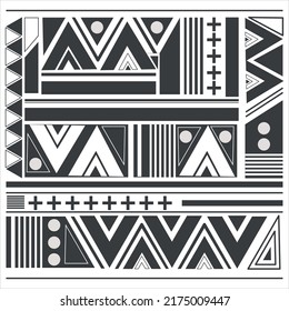 The artistic set of abstract geometric shapes. Vector  monochrome figures. Bauhaus retro.  Triangle, zigzag, crosses, lines, circles. it can be used for patterns, posters, print, design, fabric
