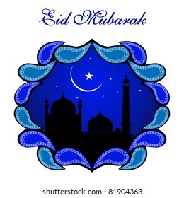 artistic shape with mosque, illustration