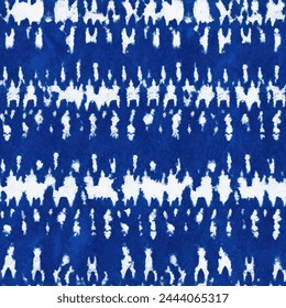 Artistic shibori geo deep dye geo tie stripe, Abstract indigo pattern. Blue color background. Woven jeans texture for design prints. Vector illustration