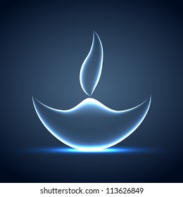 ilustración vectorial de diya brillante artística