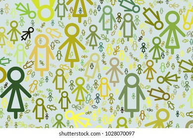 Artistic sign of male or female hand drawn background abstract. Cartoon style vector.
