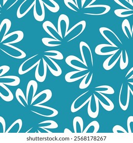 Artistic simple branches flowers peonies, dahlia and buds with leaves seamless pattern. Vector hand drawn. Retro, vintage, pastel print. Template for design, fabric, fashion, wallpaper, textile