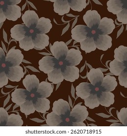 Arcos simples artísticos flores peônias, dahlia e botões com folhas padrão sem costura. Mão de vetor desenhada. Retrô, vintage, impressão pastel. Modelo para design, tecido, moda, papel de parede, têxtil