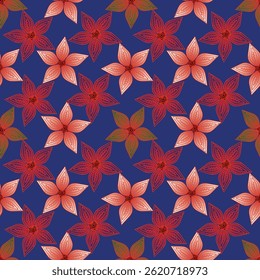 Artistic simple branches flowers peonies, dahlia and buds with leaves seamless pattern. Vector hand drawn. Retro, vintage, pastel print. Template for design, fabric, fashion, wallpaper, textile