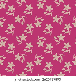 Artistieke eenvoudige takken bloemen pioenen, dahlia en knoppen met bladeren naadloos patroon. Vector hand getekend. Retro, vintage, pastelprint. Sjabloon voor ontwerp, stof, mode, behang, textiel