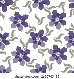 Artistieke eenvoudige takken bloemen pioenen, dahlia en knoppen met bladeren naadloos patroon. Vector hand getekend. Retro, vintage, pastelprint. Sjabloon voor ontwerp, stof, mode, behang, textiel