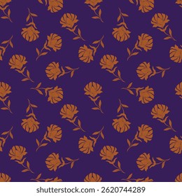 Artistieke eenvoudige takken bloemen pioenen, dahlia en knoppen met bladeren naadloos patroon. Vector hand getekend. Retro, vintage, pastelprint. Sjabloon voor ontwerp, stof, mode, behang, textiel