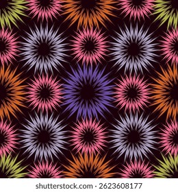 Artistic simple branches flowers peonies, dahlia and buds with leaves seamless pattern. Vector hand drawn. Retro, vintage, pastel print. Template for design, fabric, fashion, wallpaper, textile