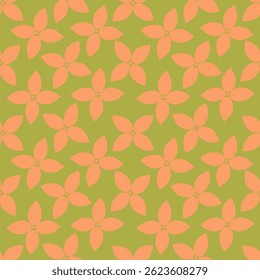 Artistic simple branches flowers peonies, dahlia and buds with leaves seamless pattern. Vector hand drawn. Retro, vintage, pastel print. Template for design, fabric, fashion, wallpaper, textile