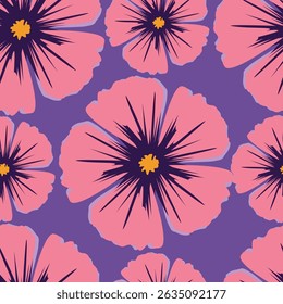 Artistic simple branches flowers peonies, dahlia and buds with leaves seamless pattern. Vector hand drawn. Retro, vintage, pastel print. Template for design, fabric, fashion, wallpaper, textile