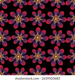 Artistic simple branches flowers peonies, dahlia and buds with leaves seamless pattern. Vector hand drawn. Retro, vintage, pastel print. Template for design, fabric, fashion, wallpaper, textile