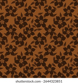 Artistic simple branches flowers peonies, dahlia and buds with leaves seamless pattern. Vector hand drawn. Retro, vintage, pastel print. Template for design, fabric, fashion, wallpaper, textile
