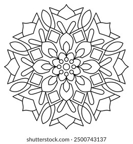 artistic and simple mandala design for coloring book, wall art, tattoo design, mandala art for henna design, simple mandala design
