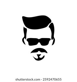 artistic simplicity in the representation of men with hair and glasses