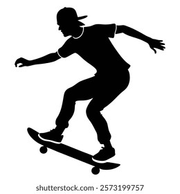 Artistic Skateboarding Silhouette of a Man
