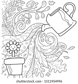 artistic sketch of planting the flower