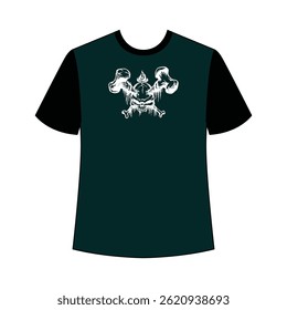 Artistic skull t-shirt design featuring detailed illustrations and creative expression.