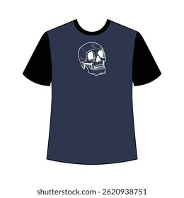 Artistic skull t-shirt design featuring detailed illustrations and creative expression.