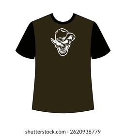 Artistic skull t-shirt design featuring detailed illustrations and creative expression.