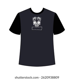 Artistic skull t-shirt design featuring detailed illustrations and creative expression.