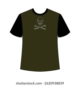 Artistic skull t-shirt design featuring detailed illustrations and creative expression.