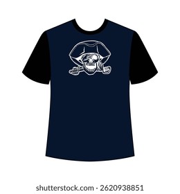Artistic skull t-shirt design featuring detailed illustrations and creative expression.