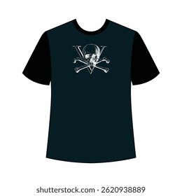 Artistic skull t-shirt design featuring detailed illustrations and creative expression.