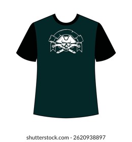 Artistic skull t-shirt design featuring detailed illustrations and creative expression.