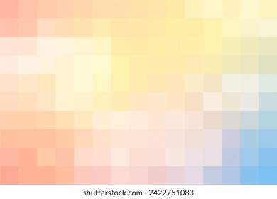 Künstlerisch-weiche Farbpixelhintergrund, abstrakter Farbverlauf-Hintergrund in Pastellfarben. Rechteckiges bunter Prüfmuster.