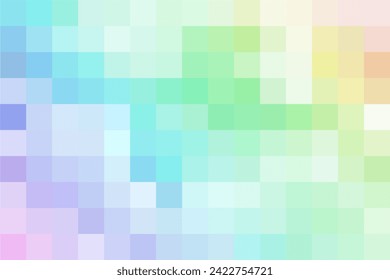 Künstlerisch-weiche Farbpixelhintergrund, abstrakter Farbverlauf-Hintergrund in Pastellfarben. Rechteckiges bunter Prüfmuster.