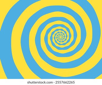 Artistic spiral shape. Vector drawing Ukrainian flag colors