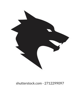 Emblema artístico de lobo salpicado diseñado con dramáticas abstracciones negras
