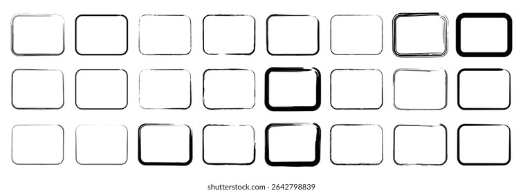 Artistic square outline set featuring colorful and ink-styled edges, perfect for layout elements, visual structure, or minimalist digital design.

