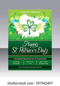 artistic st patrick day flyer vector illustration