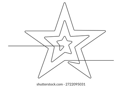 Artistic star symbol continuous one line drawing minimalist outline