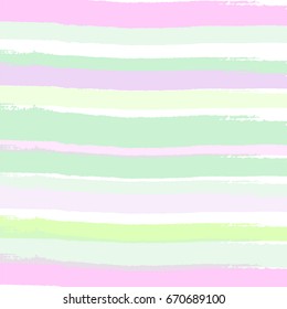 Artistic striped background with brush freehand texture. Lime green, peach, purple, navy green, pink. Wedding, anniversary, birthday, greeting card, cover design, wraps, wallpaper. Vector