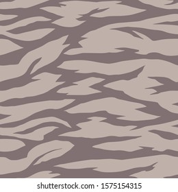 Artistic striped seamless pattern. Flat silhouette of animal skin tiger zebra fur print. Torn borders. Background with wavy abstract stripes. Fashion design for textile, fabric, wrapping, surface.