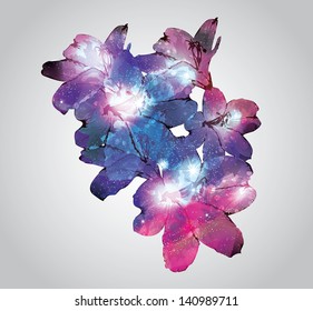 Artistic and stylish flower design with a space background