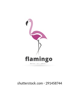 Artistic stylized flamingo icon. Silhouette birds. Creative art logo design. Vector illustration.