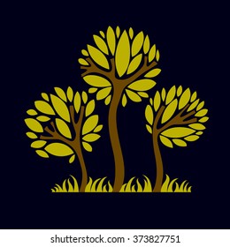 Artistic stylized natural symbol, creative tree illustration. Can be used as ecology and environmental conservation concept.