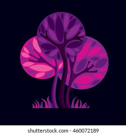 Símbolo natural estilizado artístico, ilustración de árbol creativa. Se puede usar como concepto de ecología y conservación ambiental.