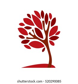 Artistic stylized natural symbol, creative tree illustration. Can be used as ecology and environmental conservation concept.