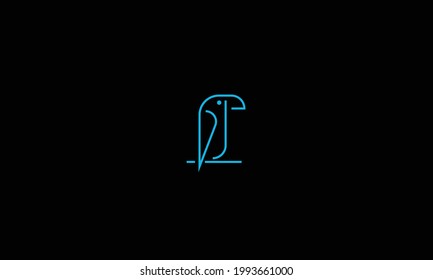Artistic stylized parrot icon. Silhouette birds. Creative art design. Vector illustration.