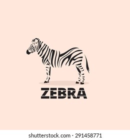 Artistic stylized zebra icon. Silhouette wild animals. Creative art logo design. Vector illustration.