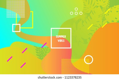 Artistic summer cards with bright gradient background. Abstract design cards perfect for prints, flyers, banners, invitations, special offer and more. Minimal geometric background.