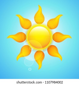 Artistic Sun for Greeting Card